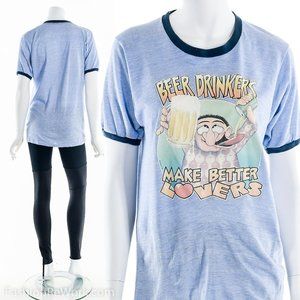 Vintage Ringer Tee,Beer Drinker T-Shirt,Vintage Beer Shirt,Hipster Shirt,Beer Dr